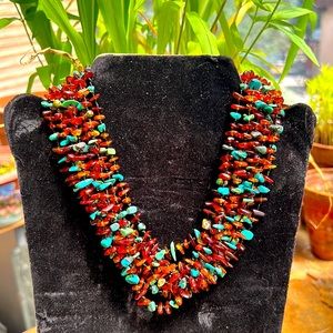 Amber & turquoise Chocker